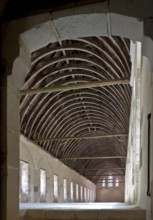 Fontenay former Cistercian monastery dormitory built 12th century interior facing south wooden roof