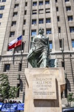 Monument to Salvador Allende Gossens in front of the Ministry of Justice, Santiago de Chile, Chile,