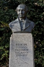 JOHANN FRIEDRICH NAUMANN 1780-1857, founder of ornithology in Central Europe, bust in the palace