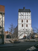 Borna. St Mary's Church. View of the tower. Borna near Leipzig City Church of St Mary late