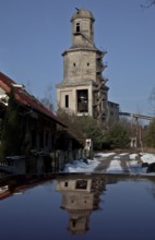 So-called BERZIT-TOWER for lignite drying, investment ruin from 1922