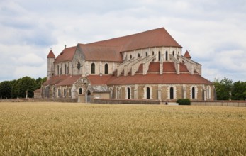 Pontigny Abbey Church Exterior view from south-east built 1145-1206. Largest preserved Cistercian