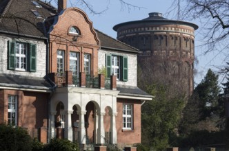 Krefeld, villa on Kempener Allee, behind it the water tower from 1876/1877