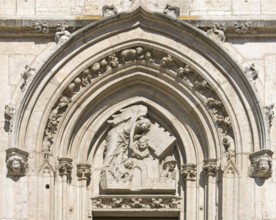 South west portal, tympanum, angel liberates St Peter, St, Saint