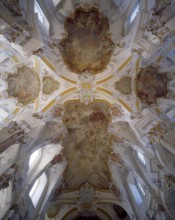 Vault of the rotunda of grace with the fresco by Appiani and vault of the front rotunda. The