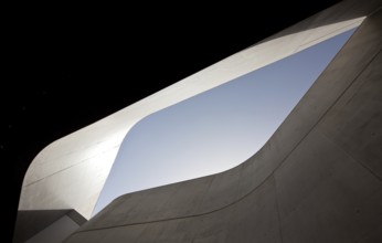 Museo nazionale delle arti del XXI secolo, completed in 2010 by Zaha Hadid, light cut-out above the