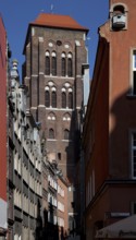 Tower seen from the south through Beutlergasse, today ulica Kaletnicza, St., Sankt, Saint