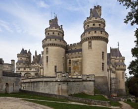 Rebuilt by Viollet-le-Duc 1857-84, southern towers from the south, castle chapel on the right