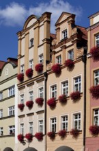 Arbour houses on the north-east side of the market square, view from the south-east, reconstruction