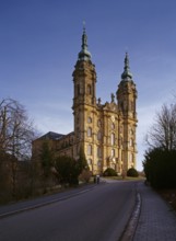 View from the north-west. The Vierzehnheiligen Basilica near Bad Staffelstein in the district of