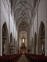 Built 1280-1390, interior facing east, pulpit 1592, high altar 19th century, St., Sankt, Saint