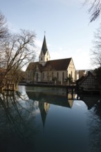 In the foreground is the Blautopf, a karst spring from which the Blau originates. At 21 metres