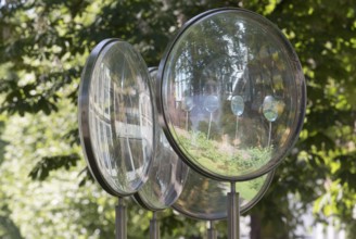 Krefeld, Ostwall, glass lenses by Adolf Luther Linsenallee from 1990