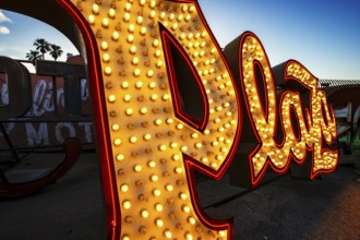 Plaza advertising, Boneyard, Neon Museum, Las Vegas, Nevada, USA, North America