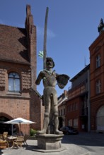 General view en face in front of the arcade wing of the town hall, built in 1525, copy 1974 with