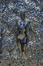 Metal artwork, naked woman, Area 15, Las Vegas, Nevada, USA, North America