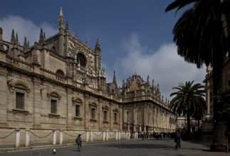 Seville, Cathedral. South front from south-west Overlooked by the south transept Seville, Cathedral