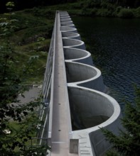 The only arch dam in Germany, completed in 1925, decommissioned in 1969, reactivated in 2007, dam