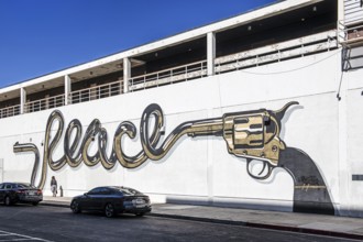 Mural with Peace Pistol, Freemont StreLas Vegas, Nevada, USA, North America