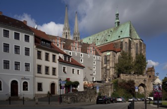 Waidhaus and St Peter's Church from the south-east, the Waidhaus originally belonged to the