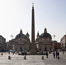 Santa Maria dei Miracoli on the left and Santa Maria in Montesanto on the right, 1662 to 1675,