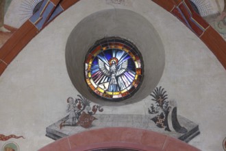 South aisle, frescoes in the 2nd bay, donor figures with coats of arms Church of St., Church of St