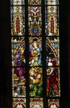 Glass centre in the choir, the beheading of John the Baptist, by Franz Zettler, Munich 1905, St.,