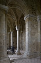 Czech Rep Cheb/Eger castle double chapel. View from the choir to the NNW