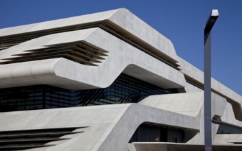 Montpellier, multi-purpose building PIERRESVIVES, built 2006-2012 by Zaha Hadid, view from south