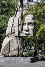 Monument to the indigenous people of E. Villalonos, Plaza de Armas, Santiago de Chile, Chile, South