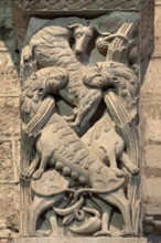 Souillac, former abbey church of Sainte-Marie, portal sculptures, relocated to the interior in the