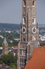 Tower from south-east, view from Trausnitz Castle, St., Sankt, Saint