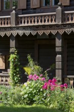 Half-timbered house with front log facade, built 1825-1827 based on a drawing by Carlo Rossi,