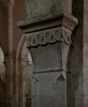 Fontenay Abbey Church Pilaster capital built 1139-47 Pilaster capital in the north aisle, St.,