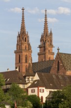 Basel, Minster (Basler Münster), view from south-east over the Rhine