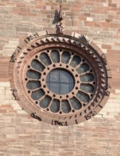 Basel, Cathedral (Basel Minster), north transept, wheel window (wheel of fortune, Rota Fortunae)