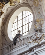 Stucco sculpture of Prince-Abbot Johannes Baptist Kraus as cellerarer, The last monk of St.