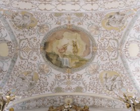 Ceiling painting above the choir, St., Sankt, Saint