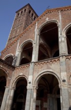 Italy Milan Milan Church of San Ambrogio 12th century West façade with Benedictine loggia above