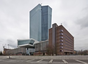 Frankfurt M European Central Bank 2010-14 architecture Coop Himmelb (l) au view from NW 185 m high