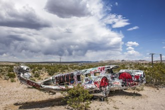 Aircraft wreck near Goldfield, Nevada, USA, North America