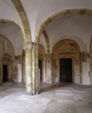 The 12th century porch with two naves on the north-west side, St., Sankt, Saint