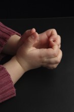 Hand of a child, 5 fingers, 5 fingers, thumb, palm, hands, fingertips, finger-tip