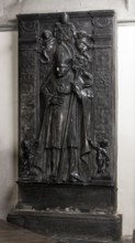 Epitaph in the southern side choir, black limestone (bluestone), Abbot Herrmann von Eynatten (died