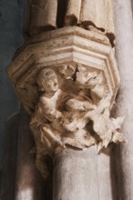 Capital with master builder in the choir, St., Sankt, Saint