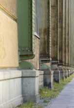 Turbine hall built in 1909 by Peter Behrens, outer columns made of steel with point supports