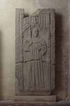 Monastery church, tomb slab of an abbot, St., Sankt, Saint