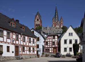 Limburg an der Lahn, Cathedral, distant view of the towers from the south front Bergstrasse back