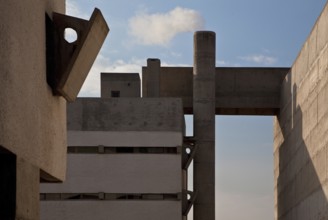 Éveux near Lyon, Sainte-Marie de La Tourette monastery, 1956-1960 by Le Corbusier, inner courtyard