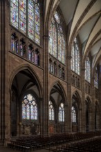 Strasbourg Cathedral, Cathédrale Notre-Dame de Strasbourg, interior, southern nave wall